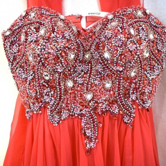 Jovani Evening/Prom/ Formal red with sequence maxi dress - Picture 2 of 5